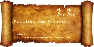 Kesztenbaum Karion névjegykártya